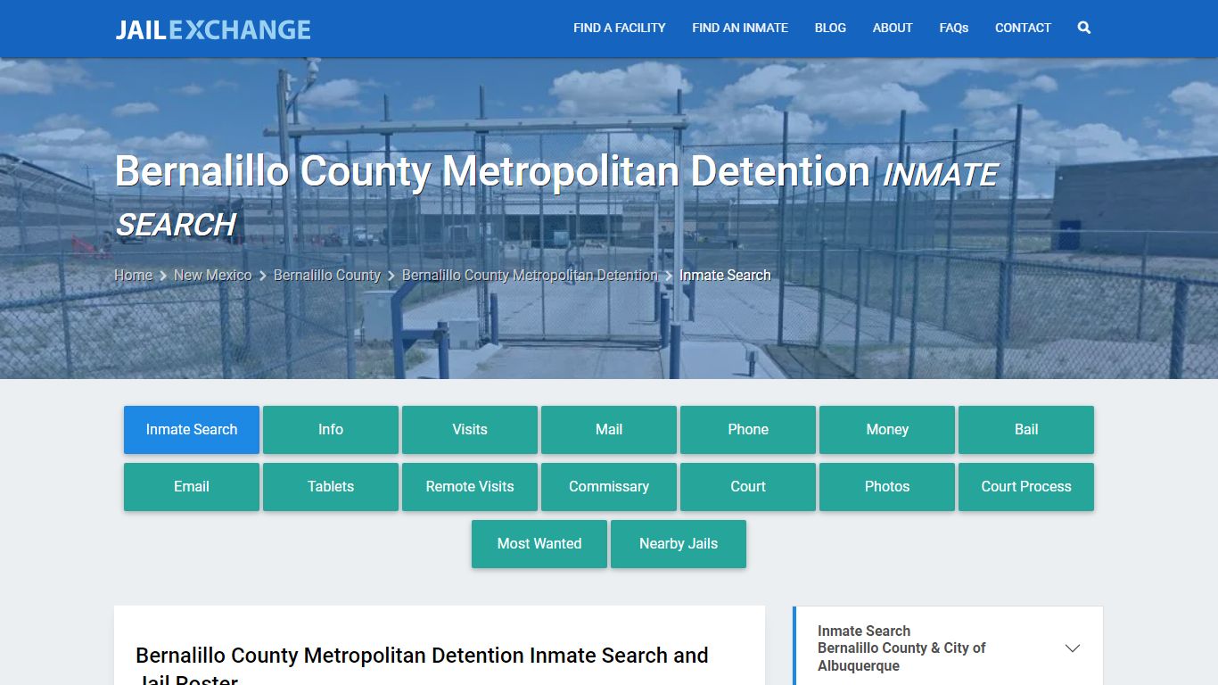 Inmate Search: Roster & Mugshots - Bernalillo County Metropolitan ...